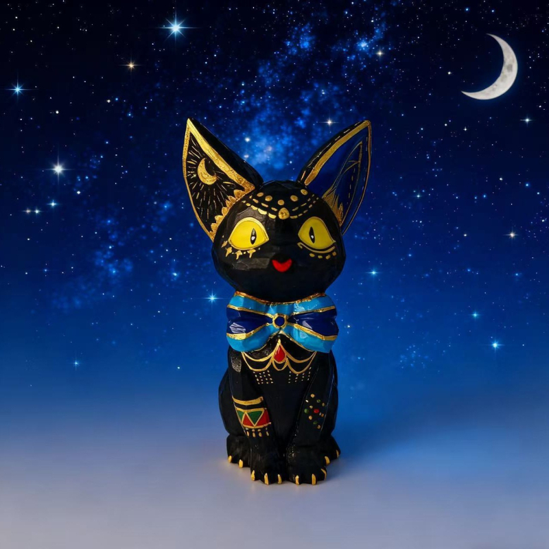 Basswood koka Gigi kaķa dekors birojā, TV skapim un kafijas galdiņam – roku gravēts, DIY gleznošana, mūsdienu māksla