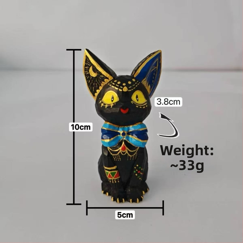 Basswood koka Gigi kaķa dekors birojā, TV skapim un kafijas galdiņam – roku gravēts, DIY gleznošana, mūsdienu māksla