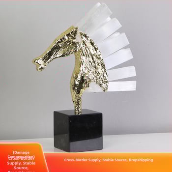 Fém lófej díszfigura, skandináv minimalista stílus, kézzel készített, testreszabható, Jinghui