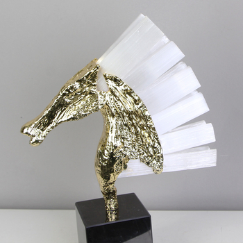 Fém lófej díszfigura, skandináv minimalista stílus, kézzel készített, testreszabható, Jinghui