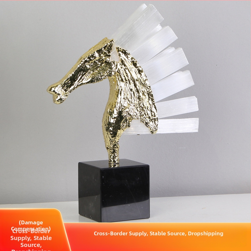 Fém lófej díszfigura, skandináv minimalista stílus, kézzel készített, testreszabható, Jinghui