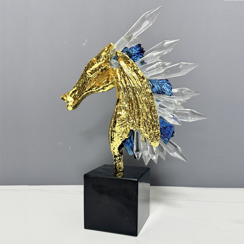 Fém lófej díszfigura, skandináv minimalista stílus, kézzel készített, testreszabható, Jinghui