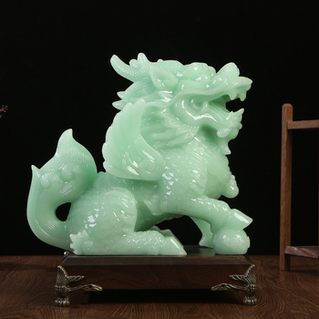 Двойка Кирин смолни статуетки за домашна декорация — смолни фигурки, подходящ подарък за домакинство и откриване на офис