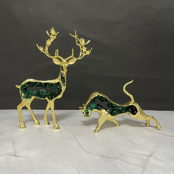 Dekoratna figura od cinkovog legure – par životinja za kućnu dekoraciju (Materijal: Metal; Obrada: Bez prilagodbe; Stil: Lagani luksuz; Poklon: Ne)