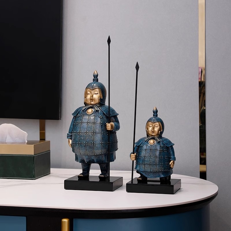 Figura Terakotske vojske – dekorativna figura od smole, u stilu Novog kineskog stila, dar za kolege i prijatelje