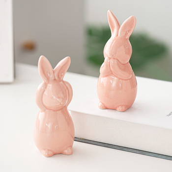 Porcelanska zec figura, Newtewell, moderni minimalistički stil, dekoracija za dnevni boravak i TV ormarić