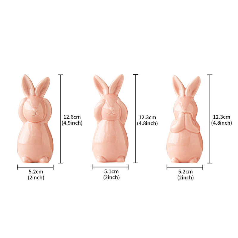 Porcelanska zec figura, Newtewell, moderni minimalistički stil, dekoracija za dnevni boravak i TV ormarić