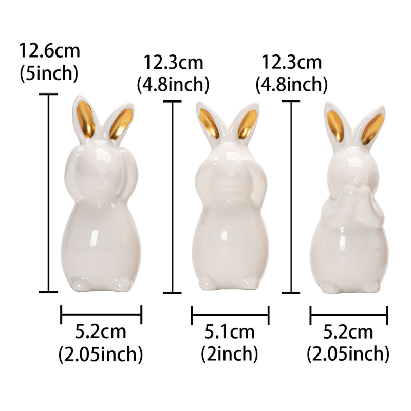 Porcelanska zec figura, Newtewell, moderni minimalistički stil, dekoracija za dnevni boravak i TV ormarić