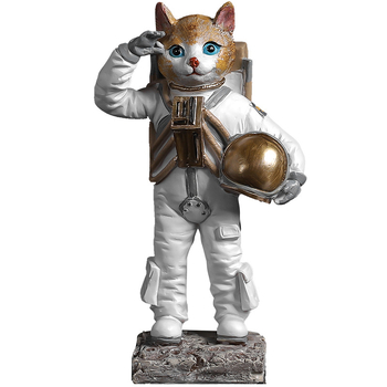 Skulptura od smole — astronaut, ručno oslikana, moderni minimalistički dizajn (Materijal: smola; Izrada: ručno oslikana skulptura; Tema: astronaut)
