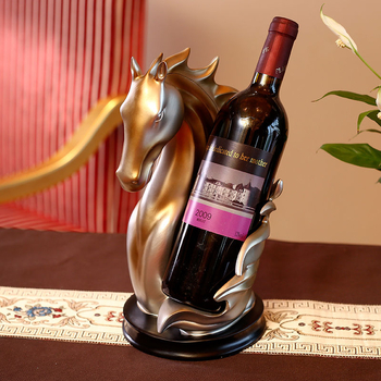 Stalak za vino s glavom konja, od sintetičke smole, LISM, ukras, kartonska ambalaža
