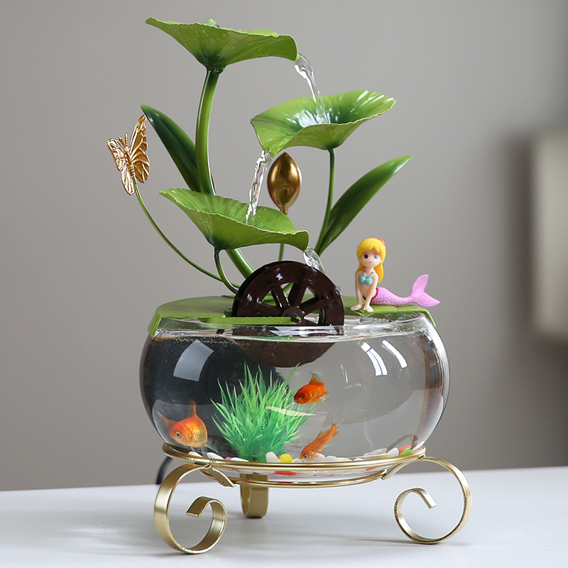 Írószobai lótusz dekoráció üvegből és kovácsolt vasból, kézzel készített, könnyed luxus stílus