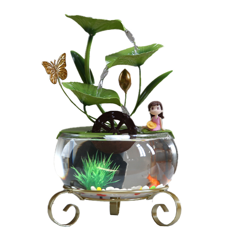 Írószobai lótusz dekoráció üvegből és kovácsolt vasból, kézzel készített, könnyed luxus stílus