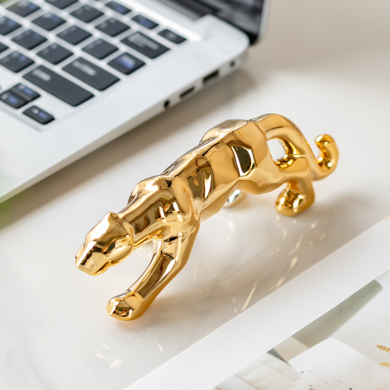 Leopard keramički ukras za dnevni boravak, nordijski bijeli porculan, Jintong Ceramics