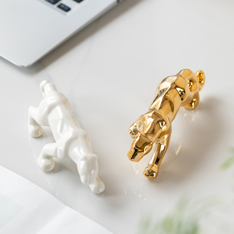 Leopard keramički ukras za dnevni boravak, nordijski bijeli porculan, Jintong Ceramics