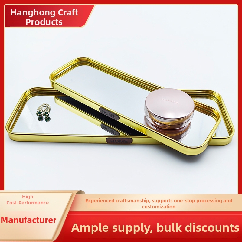 Luksuslik metalliline peegel-taldrik, ristkülikukujuline riipp-taldrik elamutele, käsitöö alumiiniumi sulamist ja klaasist, majapidamise interjööri dekoratsioon