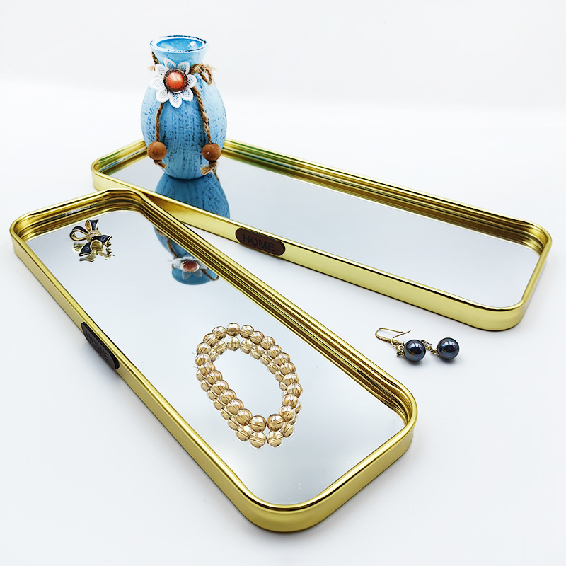 Luksuslik metalliline peegel-taldrik, ristkülikukujuline riipp-taldrik elamutele, käsitöö alumiiniumi sulamist ja klaasist, majapidamise interjööri dekoratsioon