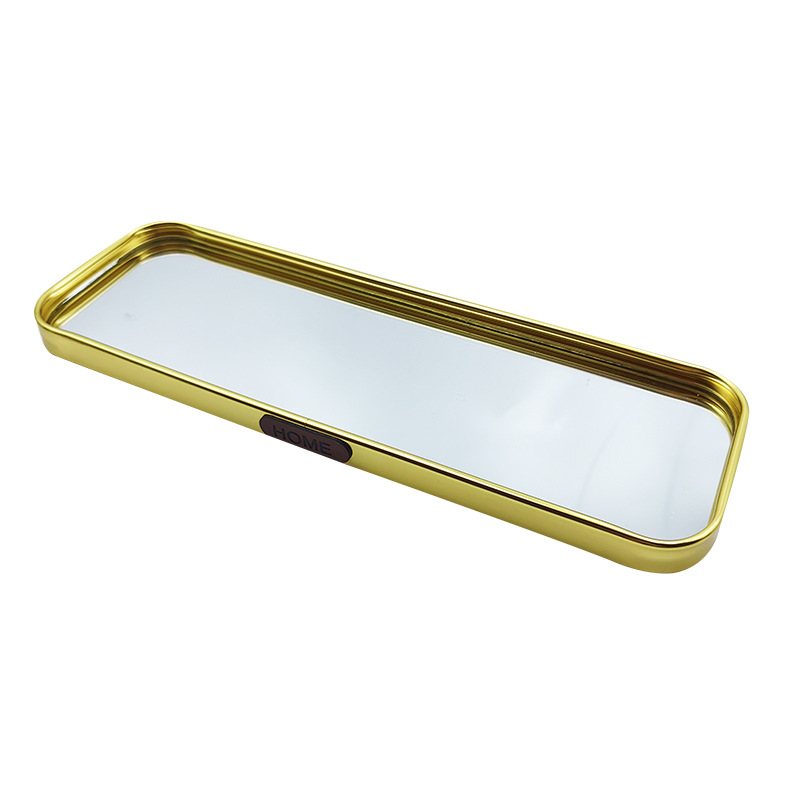 Luksuslik metalliline peegel-taldrik, ristkülikukujuline riipp-taldrik elamutele, käsitöö alumiiniumi sulamist ja klaasist, majapidamise interjööri dekoratsioon