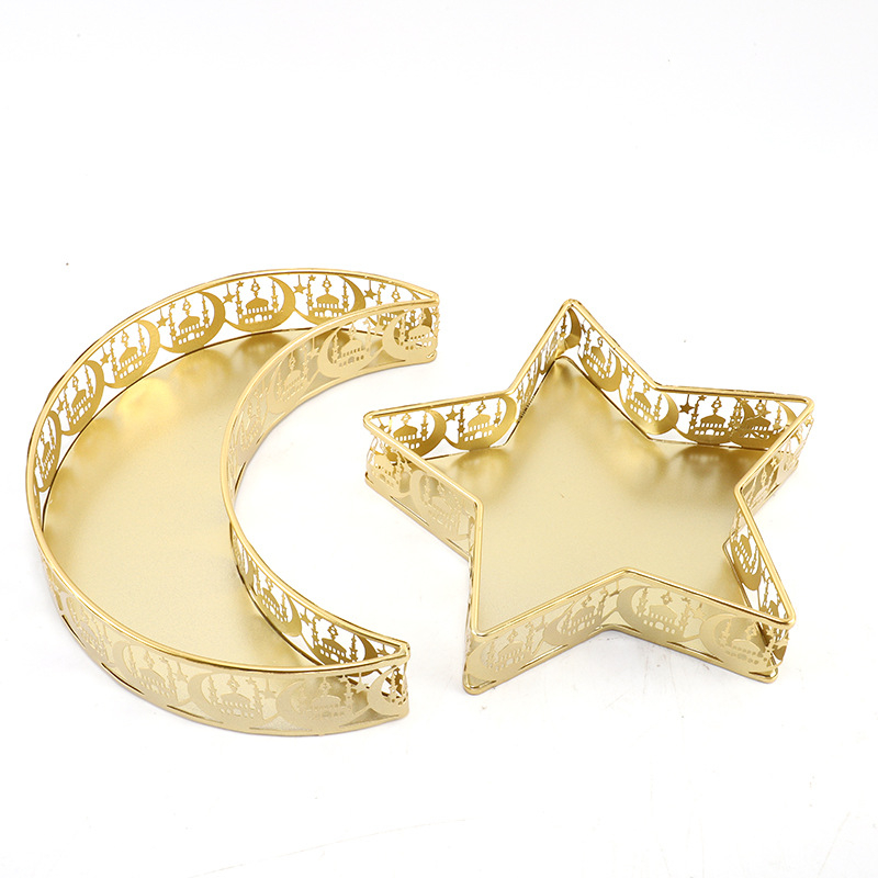 Raudast täht-kuu kujuline taldrik – käsitöö, moods minimalistlik stiil, FR-003 (Materjal: raud; Kuju: täht/kuu)