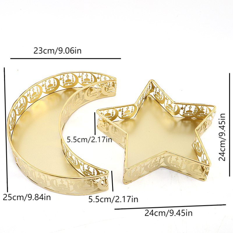 Raudast täht-kuu kujuline taldrik – käsitöö, moods minimalistlik stiil, FR-003 (Materjal: raud; Kuju: täht/kuu)