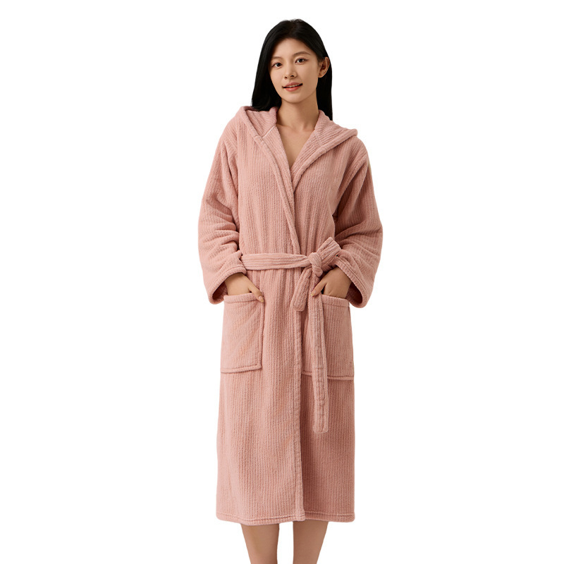 Μπουρνούζι μπάνιου από φλις κοραλλιού, πολυεστερικό νήμα με νάιλον συνθετικό νήμα, 720 g