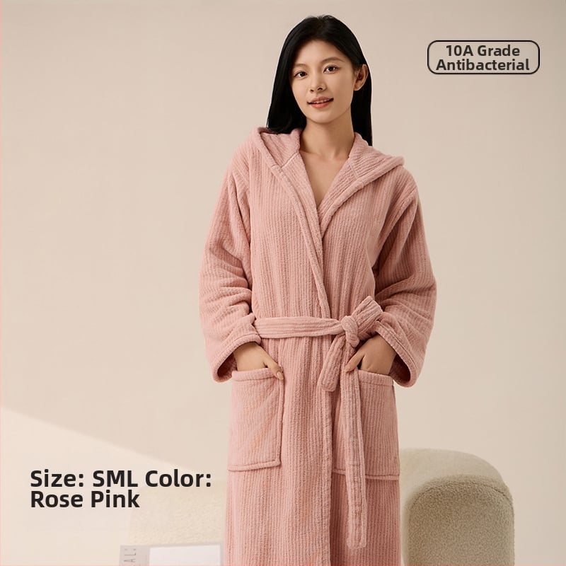 Μπουρνούζι μπάνιου από φλις κοραλλιού, πολυεστερικό νήμα με νάιλον συνθετικό νήμα, 720 g