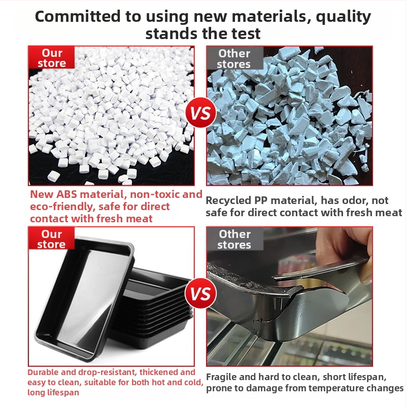 Lihatoote kuvamistaldrik – ABS-plastik, Yamajia bränd, lihtne stiil, Supermarket fresh food tray seeria