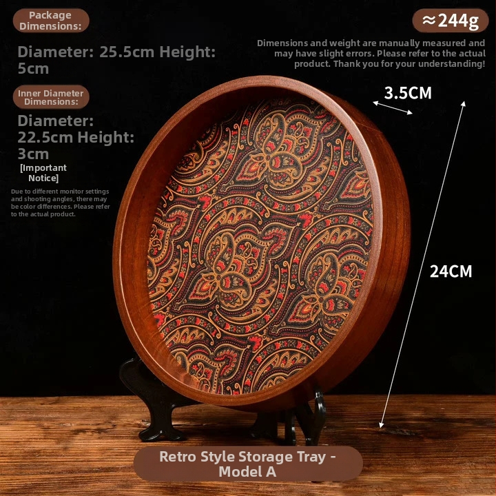 Puidust ümmargune taldrik sissepääsu jaoks – võtmete ja väärisesemete organiseerija, teekruusi ja teekomplekti taldrik, klassikaline stiil