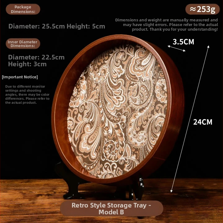 Puidust ümmargune taldrik sissepääsu jaoks – võtmete ja väärisesemete organiseerija, teekruusi ja teekomplekti taldrik, klassikaline stiil