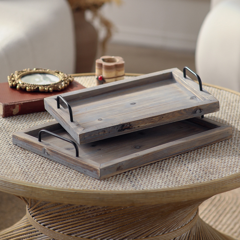 Puidust serveerimisaluste komplekt, Ameerika retro stiilis elutoa ja restorani laua dekoratsiooniks; Materjal: Puit; Kohandust pole; Pind: Muu; Pakend: Papp