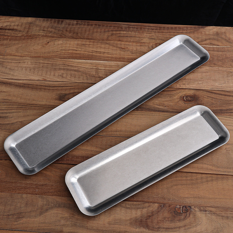 Plată din oțel inoxidabil, pătrată, design uniform, stil retro, compatibilă cu cuptorul cu microunde, personalizare și imprimare logo