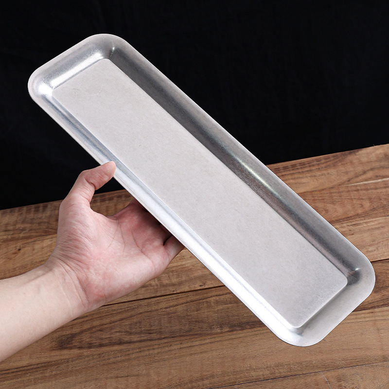 Plată din oțel inoxidabil, pătrată, design uniform, stil retro, compatibilă cu cuptorul cu microunde, personalizare și imprimare logo