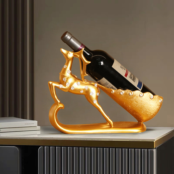 Brieža figūras no sveķiem – vīna statīvs, mūsdienīgs minimālisma dizains dzīvojamai istabai