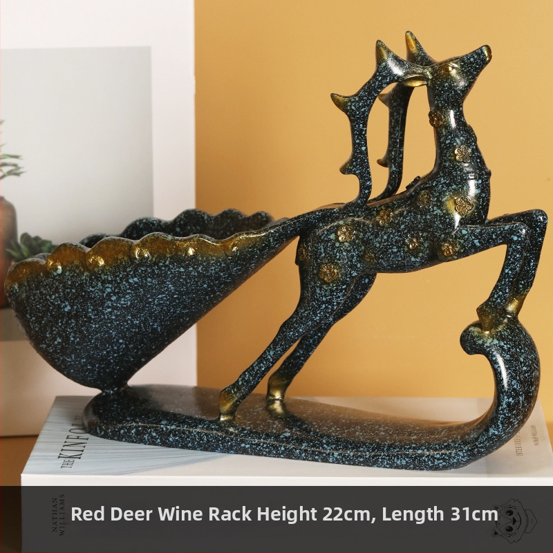 Brieža figūras no sveķiem – vīna statīvs, mūsdienīgs minimālisma dizains dzīvojamai istabai