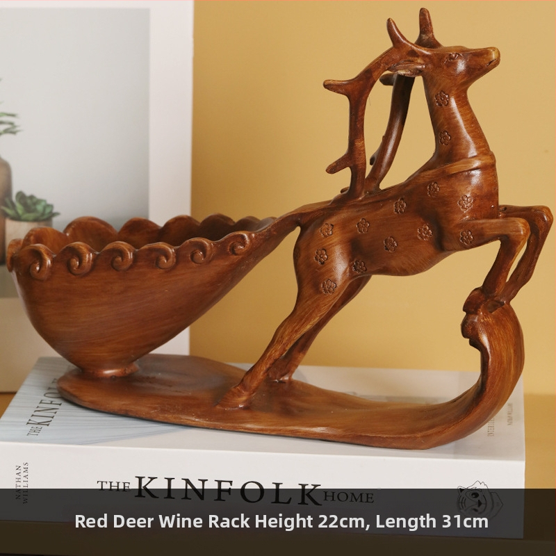 Brieža figūras no sveķiem – vīna statīvs, mūsdienīgs minimālisma dizains dzīvojamai istabai