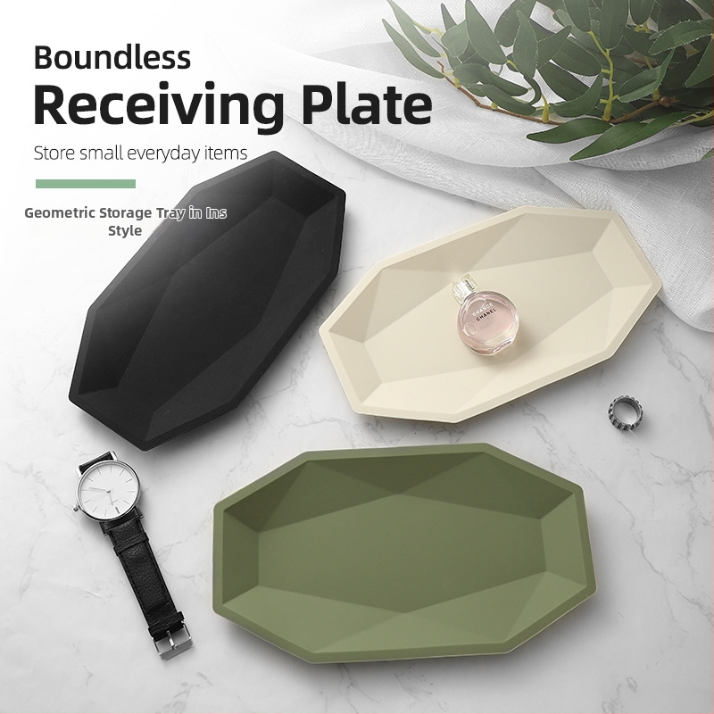 Oktoagonaalne silikoonist kuvamisdlaud ehte ja võtmete jaoks, INS-stiil, kerge luksus, eraldi pakendatud PP kotis