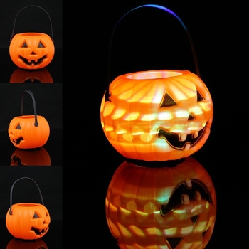 Plastični dekor za Halloween bar/KTV scenu: prijenosna svijetleća tikvasta lampa