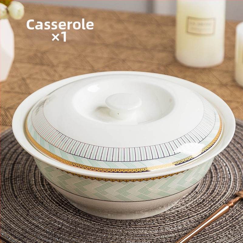 Chengfutang sada mis a tanierov z kostného porcelánu, kruhový tvar, mikrovlnná rúra vhodná, podglazúrové spracovanie, potlač loga a prispôsobenie, ideálne ako darček.