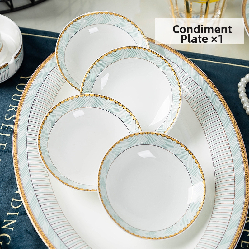 Chengfutang sada mis a tanierov z kostného porcelánu, kruhový tvar, mikrovlnná rúra vhodná, podglazúrové spracovanie, potlač loga a prispôsobenie, ideálne ako darček.