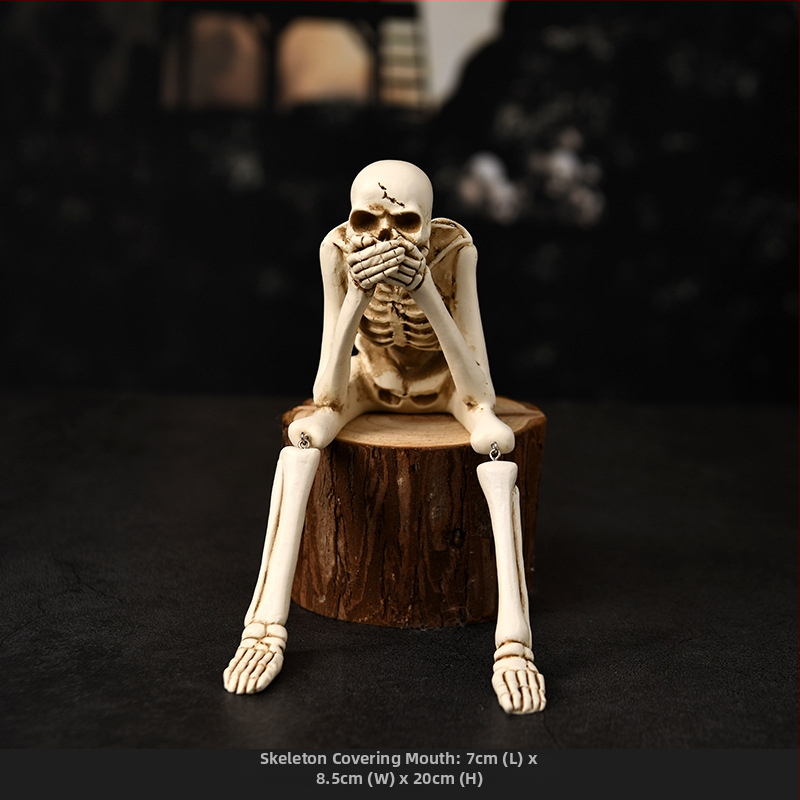 Skeleton z resinovej živice pre Halloween – strašidelná atmosféra doma (Materiál: syntetická živica; Značka: Top rhyme; Kategória: Resin crafts)