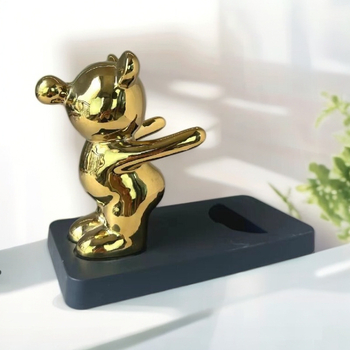 Keramikas vīna statīvs ar lāču motīvu, mūsdienīgs dizains, elektroplatinga apdare, zīmols Lg Sakura, glāžu uzglabāšana