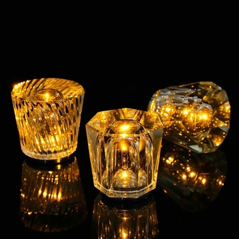 Φορητό Ασύρματο Νυχτερινό Φως με Κρυστάλλινο Διαμάντι – Διακοσμητική Λάμπα Γραφείου, Επαναφορτιζόμενη, 0,5W