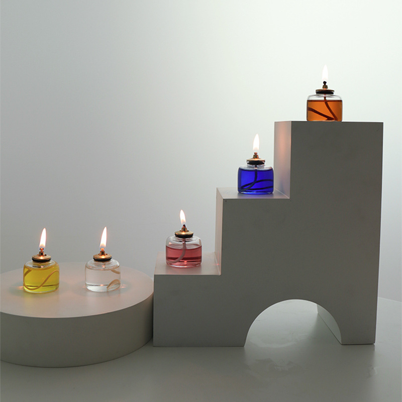 Стъклена маслена лампа за дома, декоративна, издухана от боросиликатно стъкло, боядисана повърхност