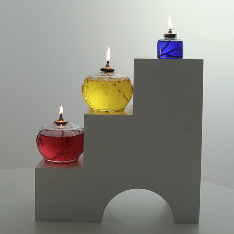 Стъклена маслена лампа за дома, декоративна, издухана от боросиликатно стъкло, боядисана повърхност