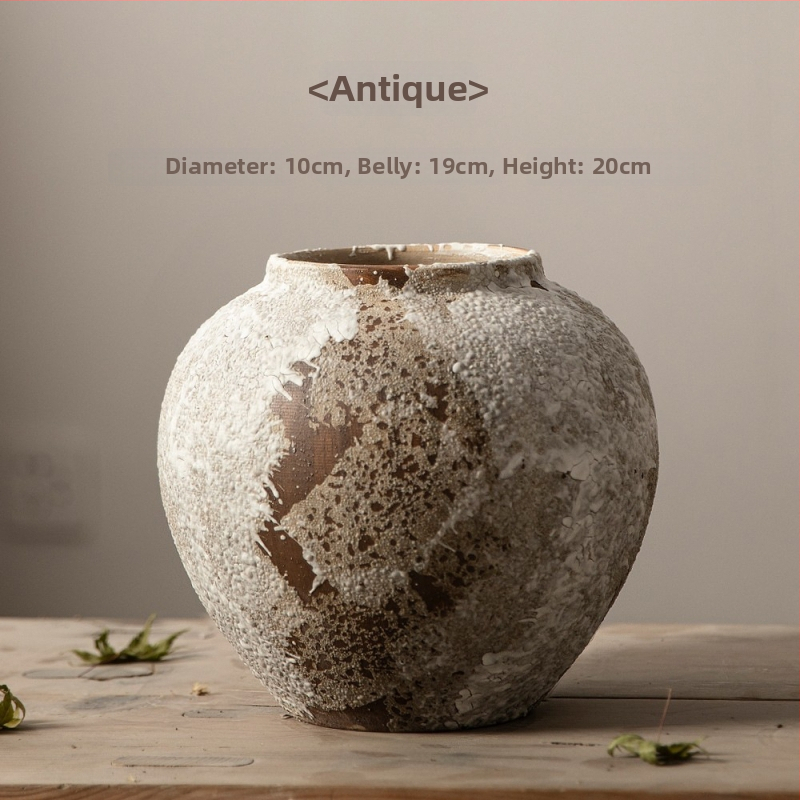 Keramikas vāze jaunā ķīniešu stilā ar raibā retro raksta motīvu, roku apgleznotā glazūra, rokdarbs, pielāgošana pieejama, piemērota ziedu kompozīcijām un hidroponikai