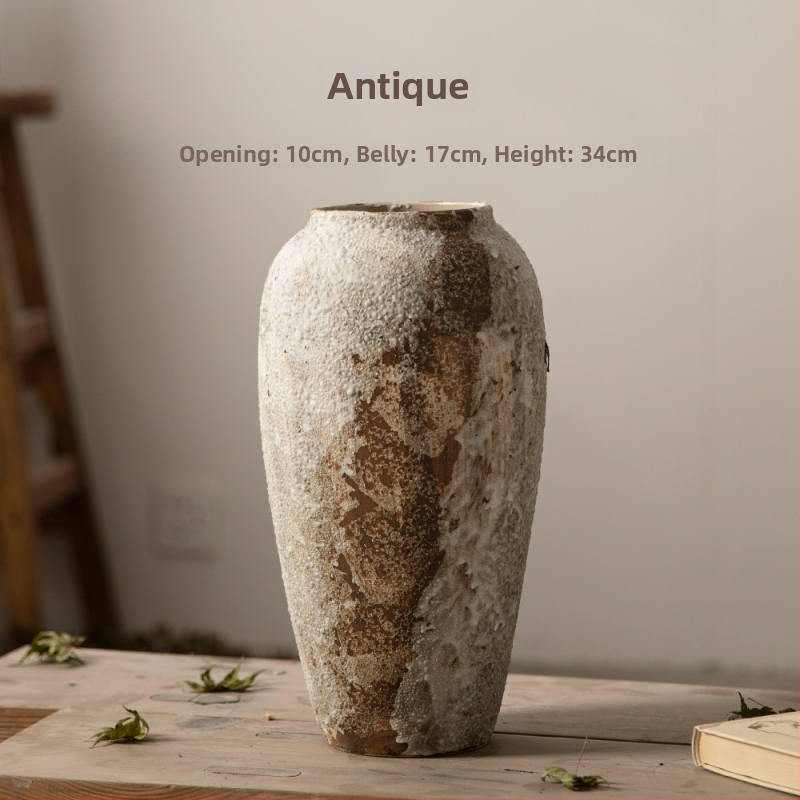 Keramikas vāze jaunā ķīniešu stilā ar raibā retro raksta motīvu, roku apgleznotā glazūra, rokdarbs, pielāgošana pieejama, piemērota ziedu kompozīcijām un hidroponikai