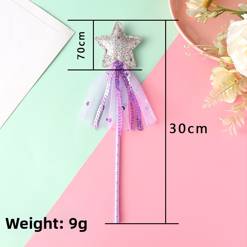 Laste tähtkujuline maagiline võlukepp, käsitöö, kangasmaterjal, tähtmustritega, printsesside sari, kingitus aastapäevaks