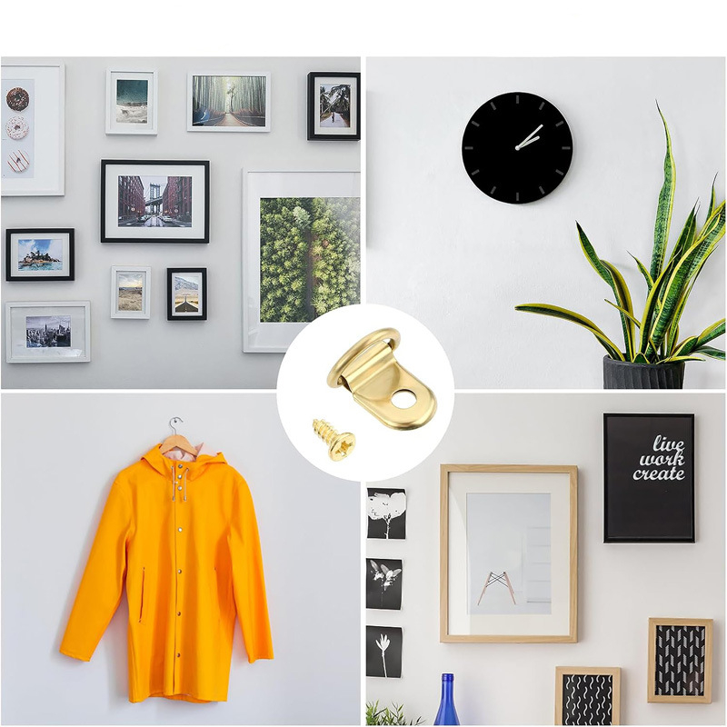 Άγκιστρο τύπου D με σχήμα ημικύκλου για κορνίζες φωτογραφιών, από σίδερο, μάρκα Zhuo Tai, μοντέλο 505050, μοντέρνο μινιμαλιστικό στυλ, ηλεκτροπλατίωση