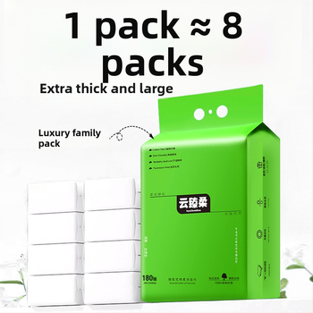 Yunzhenrou 100% puuvillast ühekordsed näokäterätikud, paksud, riputatavad, alumise väljatõmbamise stiil, 80 g/m², perepakend