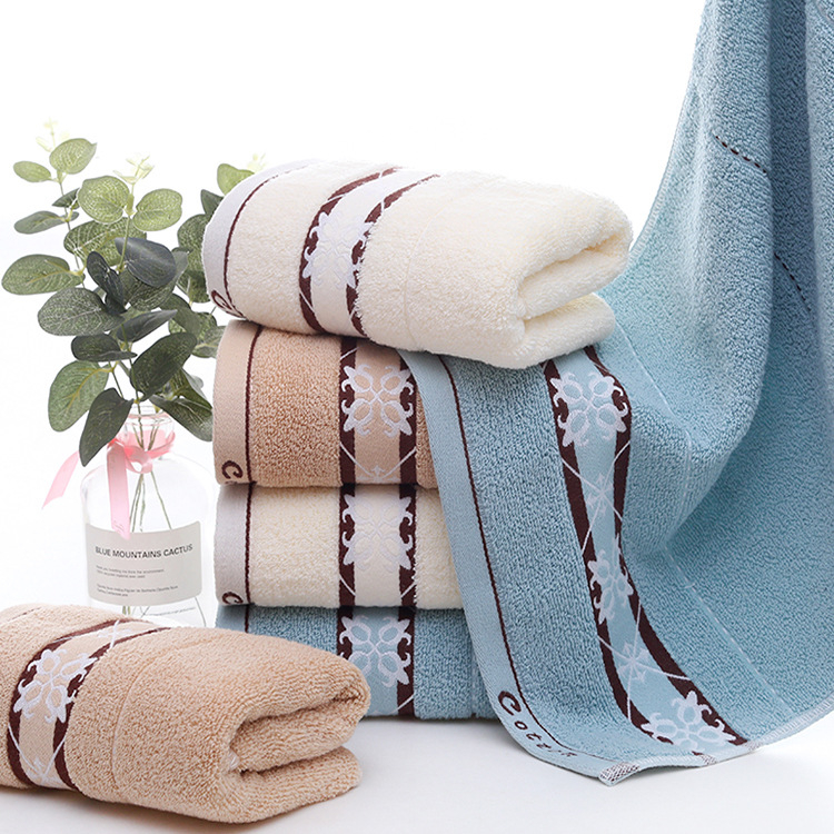 Pamuk jacquard ručnik za lice i ruke, 32S pređa, dugovlaki pamuk, mekan i upijajući, udio pamuka 95%, težina 100–120 g