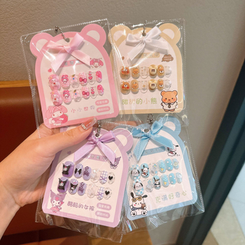 Lastele akrüüllae küüne kleepsud karikatuurse mustriga, käsitöö, ellipsikujulised, eraldi pakendatud